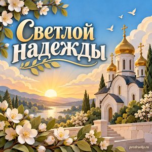 Великий четверг — открытка «Светлой надежды» с тихим храмом на рассвете