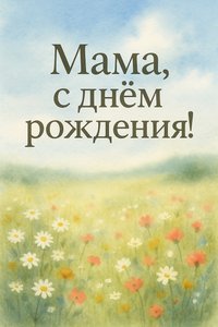 Водяная открытка с Днём Рождения для Мамы - Гармония природы