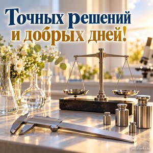 Всемирный день метрологии — открытка «Точных решений и добрых дней!» лабораторный натюрморт Всемирный день метрологии — открытка «Точных решений и добрых дней!» лабораторный натюрморт