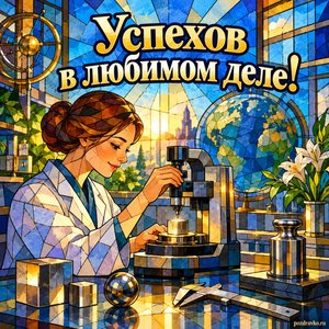 Всемирный день метрологии — открытка «Успехов в любимом деле!» витражная лаборатория Всемирный день метрологии — открытка «Успехов в любимом деле!» витражная лаборатория