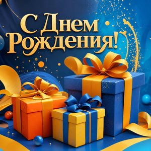 Яркая цифровая открытка на день рождения