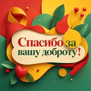 Яркая открытка Спасибо