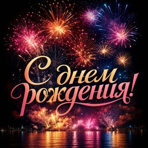 Яркие огни – открытка с днем рождения