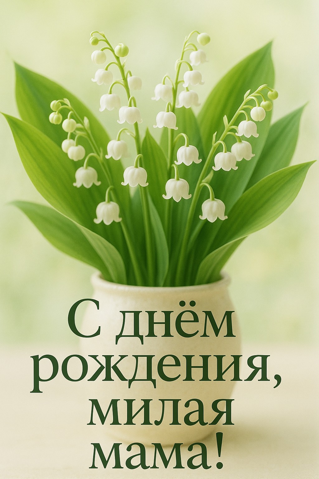 Красивое изображение ландышей для дня рождения мамы.