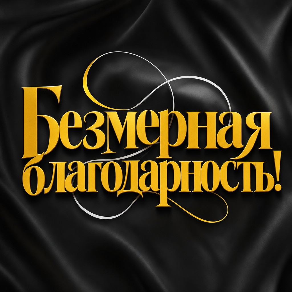 Современная открытка с акцентом на типографику и благодарность.