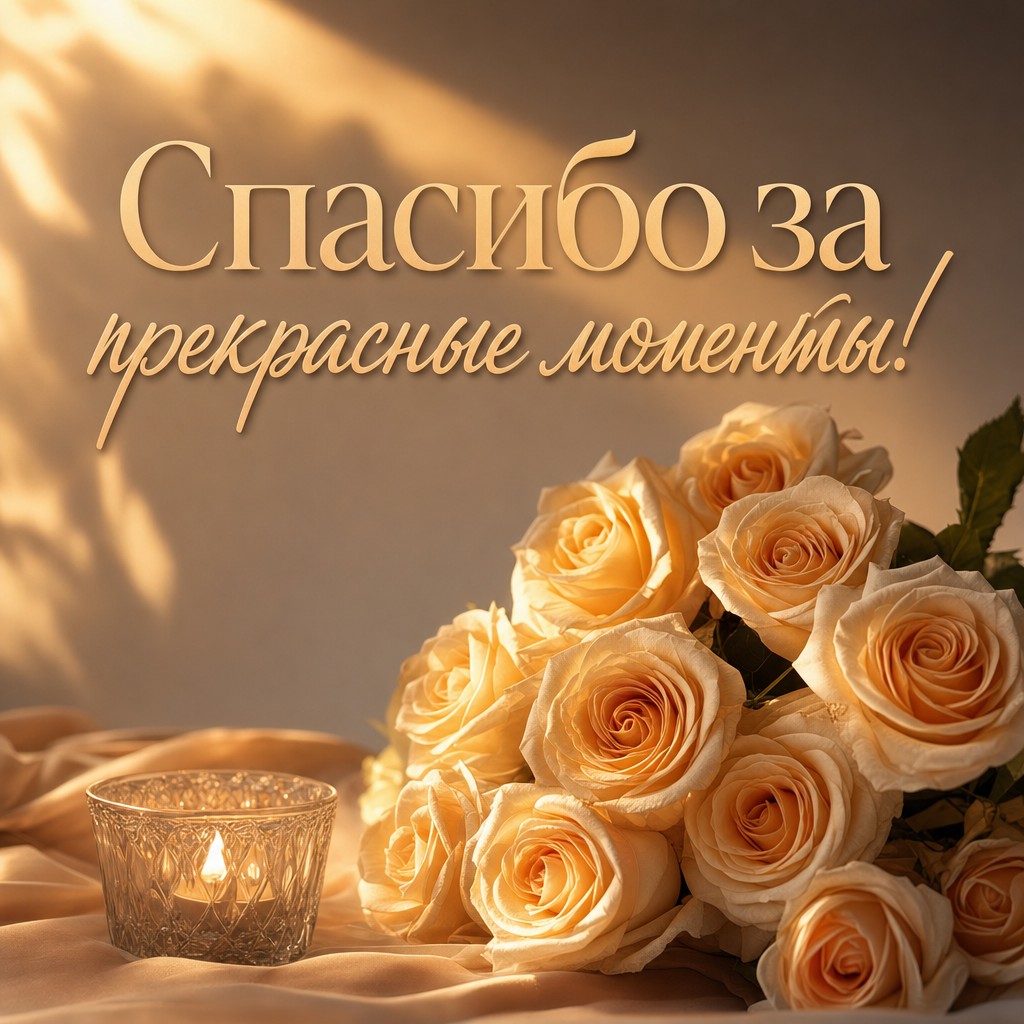 Открытка с фотографиями и светлыми воспоминаниями благодарности.