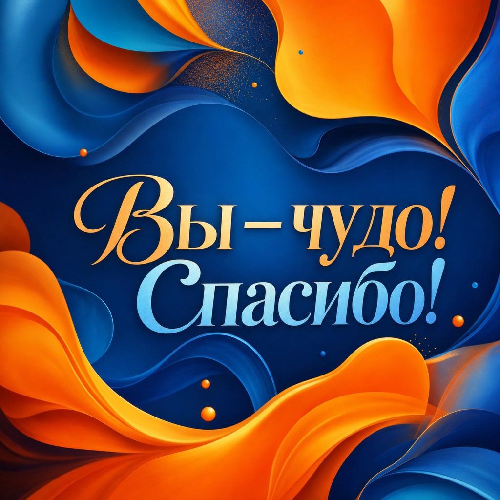 Яркая открытка с абстрактным дизайном и светом благодарности.